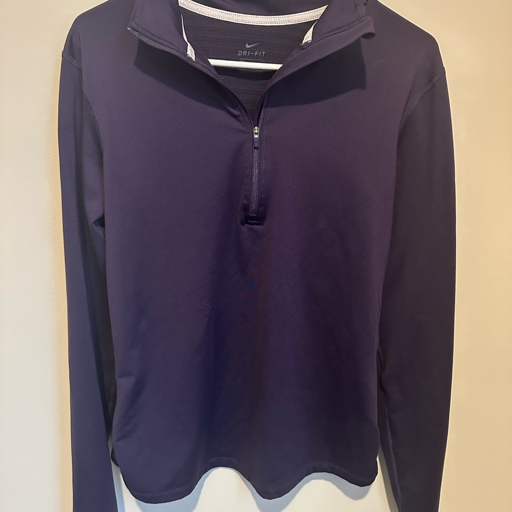 Nike Pro Dri-Fit Womens 1/2 Zip Pullover Jacket Purple Sport Zipper Size Large